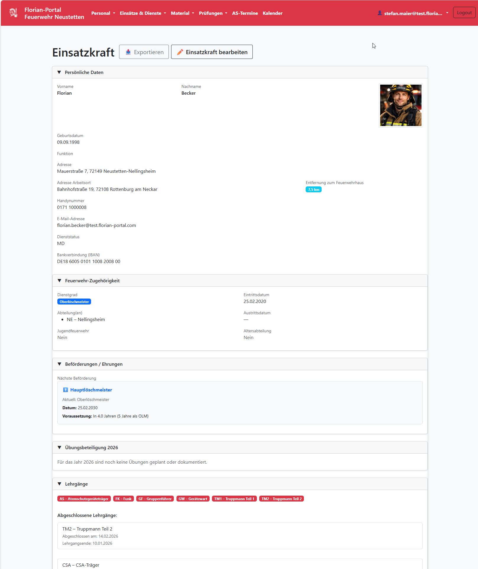 Einsatzkraft Profil