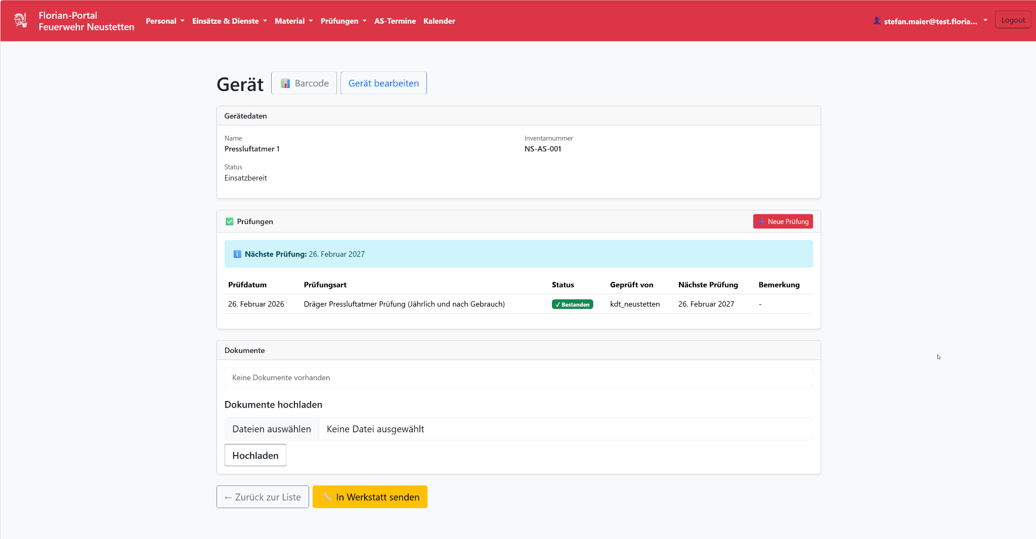 Gerät Detailansicht